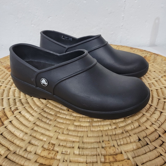 Crocs Black Slip On Mules Clogs Size 9 - Picture 2 of 5